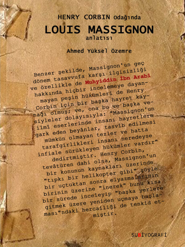 Henry Corbin-Muhyiddin ibn Arabi Odağında Louis Massignon